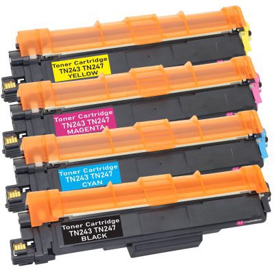 TN247 Set BK/C/M/Y Tonere compatibile Brother Cu Chip - imagine 2